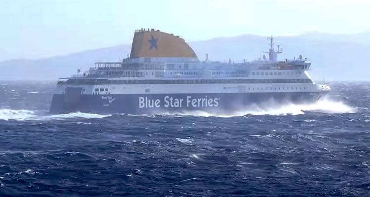 ΒΙΝΤΕΟ: Το Blue Star Myconos «δαμάζει» το βοριά του Αιγαίου!