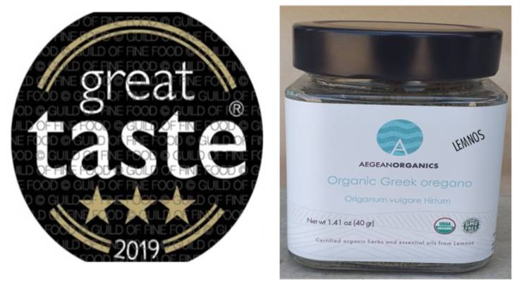 3 χρυσά αστέρια για την Βιολογική Λημνιά γηγενή ρίγανη της Aegean Organics