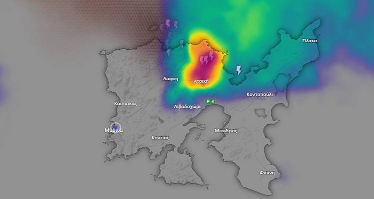 Λήμνος: Έντονο καλοκαιρινό μπουρίνι με κεραυνική δραστηριότητα αυτή την ώρα