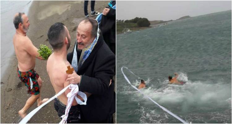 Λήμνος - Θεοφάνεια: Ο Ραφαήλ Κλάψος στη Μύρινα, ο Χριστοφάνης Κλάψος στο Διαπόρι! (photos &amp; video)