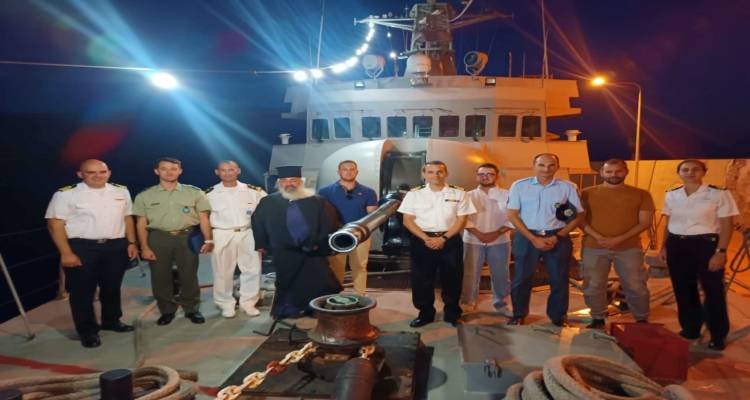 Επίσκεψη της Κανονιοφόρου «ΝΑΥΜΑΧΟΣ» στον Άγιο Ευστράτιο στο πλαίσιο της Ναυτικής Εβδομάδας 2025