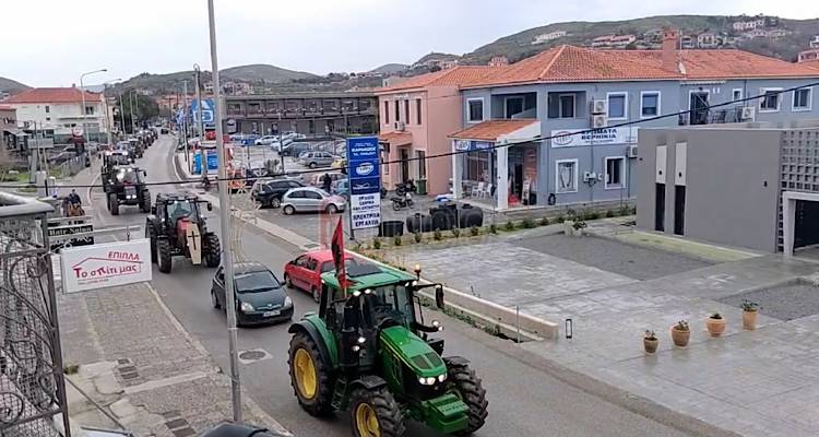 ΒΙΝΤΕΟ | «Η κάθοδος των τρακτέρ» στη Μύρινα