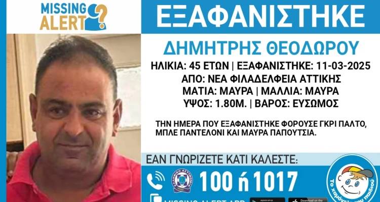 &Theta;&rho;ί&lambda;&epsilon;&rho; &mu;&epsilon; &tau;&eta;&nu; &epsilon;&xi;&alpha;&phi;ά&nu;&iota;&sigma;&eta; &tau;&omicron;&upsilon; 45&chi;&rho;&omicron;&nu;&omicron;&upsilon; &Delta;&eta;&mu;ή&tau;&rho;&eta; &Theta;&epsilon;&omicron;&delta;ώ&rho;&omicron;&upsilon; &alpha;&pi;ό &tau;&iota;&sigmaf; 11/3 -&Pi;ώ&sigmaf; &beta;&rho;ή&kappa;&alpha;&nu; &tau;&omicron; &kappa;&iota;&nu;&eta;&tau;ό &tau;&omicron;&upsilon; &sigma;&epsilon; &sigma;&pi;ί&tau;&iota; ά&lambda;&lambda;&omicron;&upsilon; &alpha;&tau;ό&mu;&omicron;&upsilon;