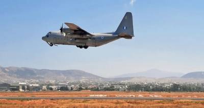 &Sigma;&tau;&eta;&nu; &Alpha;&theta;ή&nu;&alpha; &mu;&epsilon; C-130 &mu;&epsilon;&tau;&alpha;&phi;έ&rho;&theta;&eta;&kappa;&epsilon; 11&chi;&rho;&omicron;&nu;&omicron;&sigmaf; &mu;&epsilon; &epsilon;&pi;&iota;&pi;&lambda;&omicron;&kappa;έ&sigmaf; &kappa;&omicron;&rho;&omega;&nu;&omicron;ϊ&omicron;ύ &alpha;&pi;ό &Mu;&upsilon;&tau;&iota;&lambda;ή&nu;&eta;