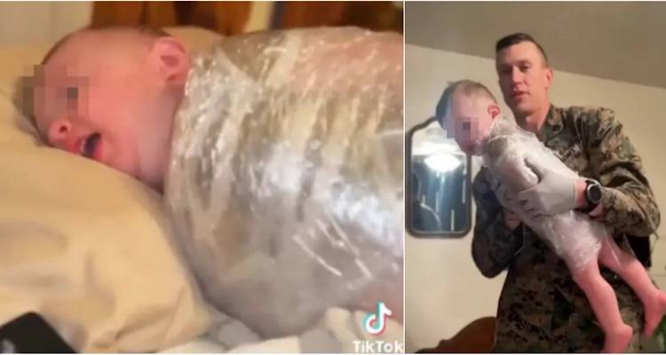 Δεν έχει προηγούμενο: Γονείς τύλιξαν τον γιο τους με μεμβράνη, για πλάκα -Τους πήρε το παιδί η πρόνοια [βίντεο]