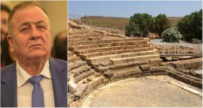 &Pi;. &Mu;&pi;&omicron;ύ&mu;&pi;&omicron;&upsilon;&rho;&alpha;&sigmaf; &pi;&rho;&omicron;&sigmaf; &Epsilon;&phi;&omicron;&rho;&epsilon;ί&alpha; &Alpha;&rho;&chi;&alpha;&iota;&omicron;&tau;ή&tau;&omega;&nu;: &laquo;&Eta; &tau;&alpha;&kappa;&tau;&iota;&kappa;ή &sigma;&alpha;&sigmaf; &mu;&epsilon; &tau;&omicron; &Alpha;&rho;&chi;&alpha;ί&omicron; &Theta;έ&alpha;&tau;&rho;&omicron; &Eta;&phi;&alpha;&iota;&sigma;&tau;ί&alpha;&sigmaf; &upsilon;&pi;&omicron;&beta;&alpha;&theta;&mu;ί&zeta;&epsilon;&iota; &tau;&eta; &beta;ό&rho;&epsilon;&iota;&alpha; &Lambda;ή&mu;&nu;&omicron;&raquo;