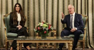 Ο Πρόεδρος της Δημοκρατίας Κ. Τασούλας με την Κίμπερλι Γκίλφοϊλ / Φωτογραφία: ΠτΔ/ΘΕΟΔΩΡΟΣ ΜΑΝΩΛΟΠΟΥΛΟΣ 