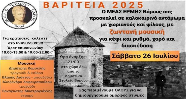&Kappa;&upsilon;&kappa;&lambda;&omicron;&phi;&omicron;&rho;&iota;&alpha;&kappa;έ&sigmaf; &rho;&upsilon;&theta;&mu;ί&sigma;&epsilon;&iota;&sigmaf; &sigma;&tau;&omicron; &Beta;ά&rho;&omicron;&sigmaf; &lambda;ό&gamma;&omega; &tau;&omega;&nu; &epsilon;&kappa;&delta;&eta;&lambda;ώ&sigma;&epsilon;&omega;&nu; &laquo;&Beta;&alpha;&rho;ί&tau;&epsilon;&iota;&alpha; 2025&raquo;
