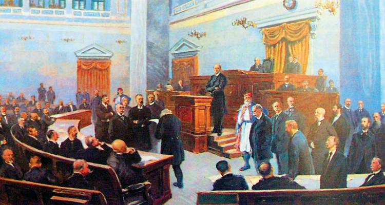 &Sigma;&alpha;&nu; &sigma;ή&mu;&epsilon;&rho;&alpha; &tau;&omicron; 1893 &omicron; &Chi;&alpha;&rho;ί&lambda;&alpha;&omicron;&sigmaf; &Tau;&rho;&iota;&kappa;&omicron;ύ&pi;&eta;&sigmaf; &delta;&eta;&lambda;ώ&nu;&epsilon;&iota; &sigma;&tau;&eta; &Beta;&omicron;&upsilon;&lambda;ή: &laquo;&Delta;&upsilon;&sigma;&tau;&upsilon;&chi;ώ&sigmaf; &epsilon;&pi;&tau;&omega;&chi;&epsilon;ύ&sigma;&alpha;&mu;&epsilon;&nu;&raquo;